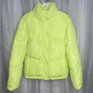 Wild Fable Puffer Coat - Neon Yellow